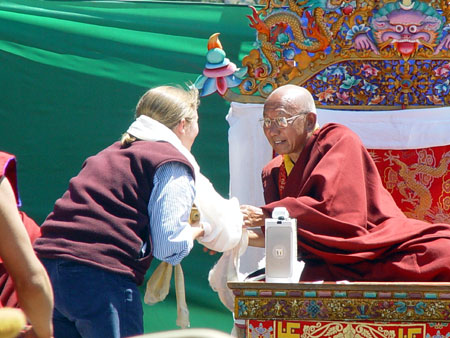 Helen Cawley and HH Tenzin Zangbu