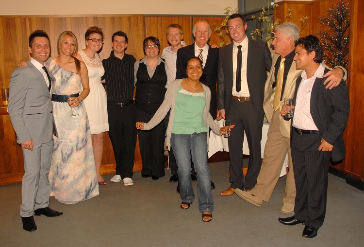 Peter Bollas, Manda Louise, Alison Van Der Meer, Thomas Pottage, Mel Canavan, Reece Treloar (rear);<br> Durga Upreti (foreground), Peter Hillary, Brendan Tyrrell, Scott MacLennan, Rajan Khadka